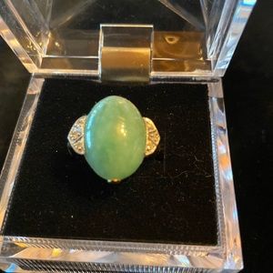 Fourteen Karat Jade Ring